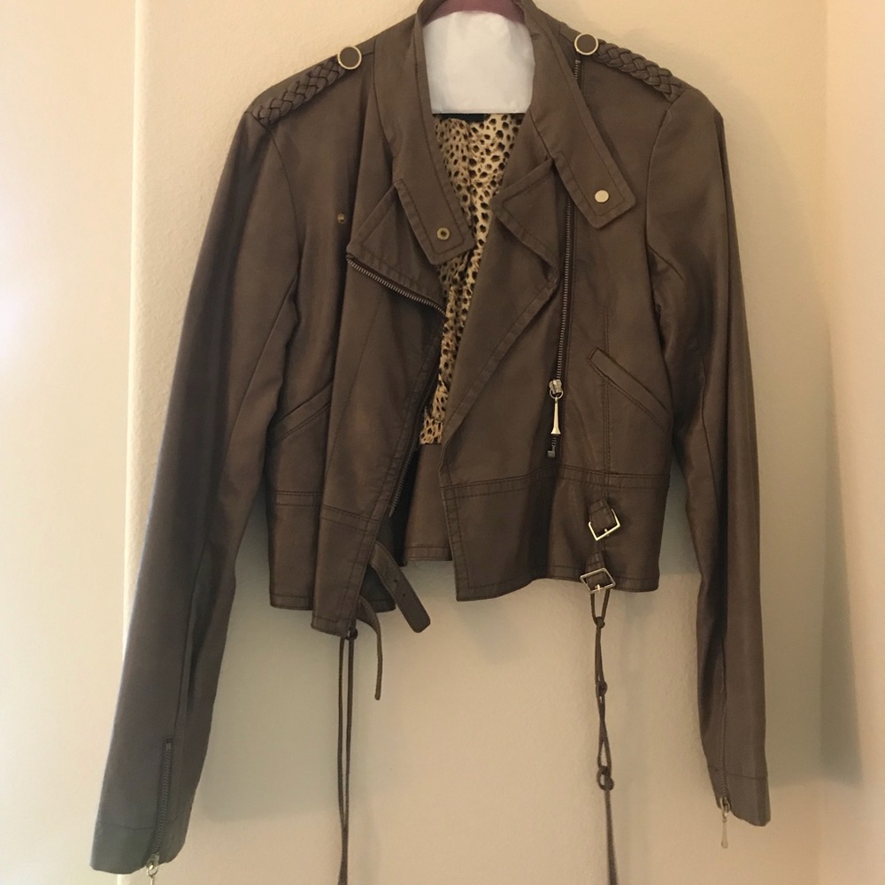 Tan Pleather Jacket